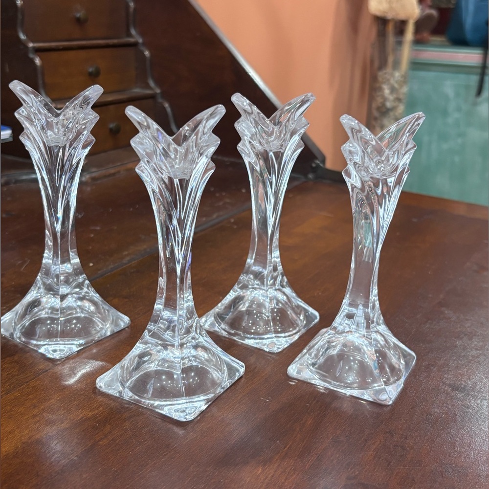 Clear Crystal candlestick holders -Home Accents